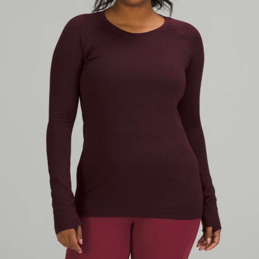 Lululemon Swiftly Tech Long Sleeve Shirt 2.0 Yogo Pop Cassis/Black 8/M Running - Picture 2 of 12